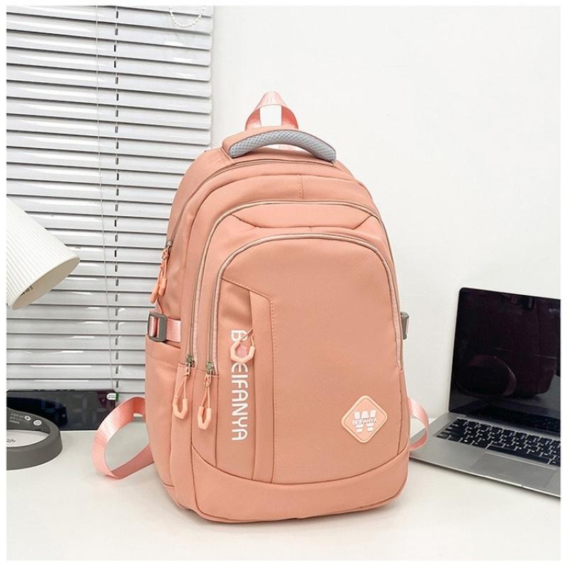 Nylon Backpack Casual And Versatile Stylish Letter-Print Student Schoolbag Large Capacity Lightweight And Durable Double-Shoulder Bag