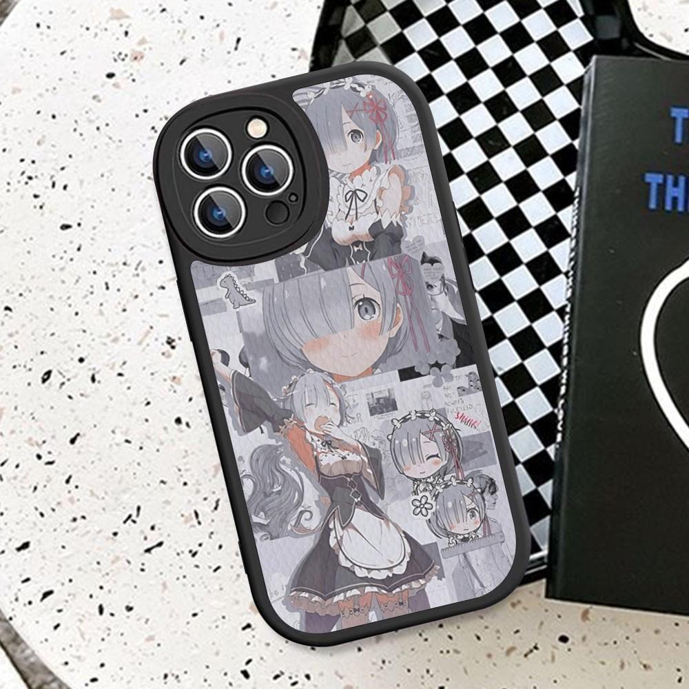 ReZERO Ram Rem Phone Case Hard Leather For iPhone 14 13 12 Mini 11 14 Pro Max Xs X Xr 7 8 Plus Fundas