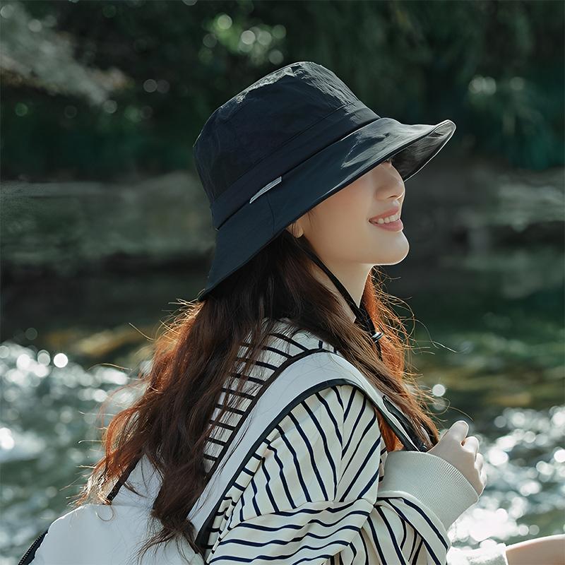 2025  Hat Women Summer Uv Protection Sun Protection Mountaineering Quick-Drying Fisherman Hat Windproof Rope Sun Hat