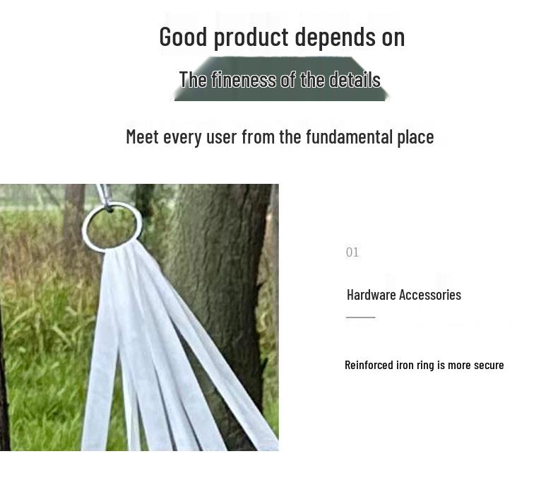 Outdoor Ice Silk Mesh Hammock with Curved Stick - Anti-Rollover Swing for Camping & Travel