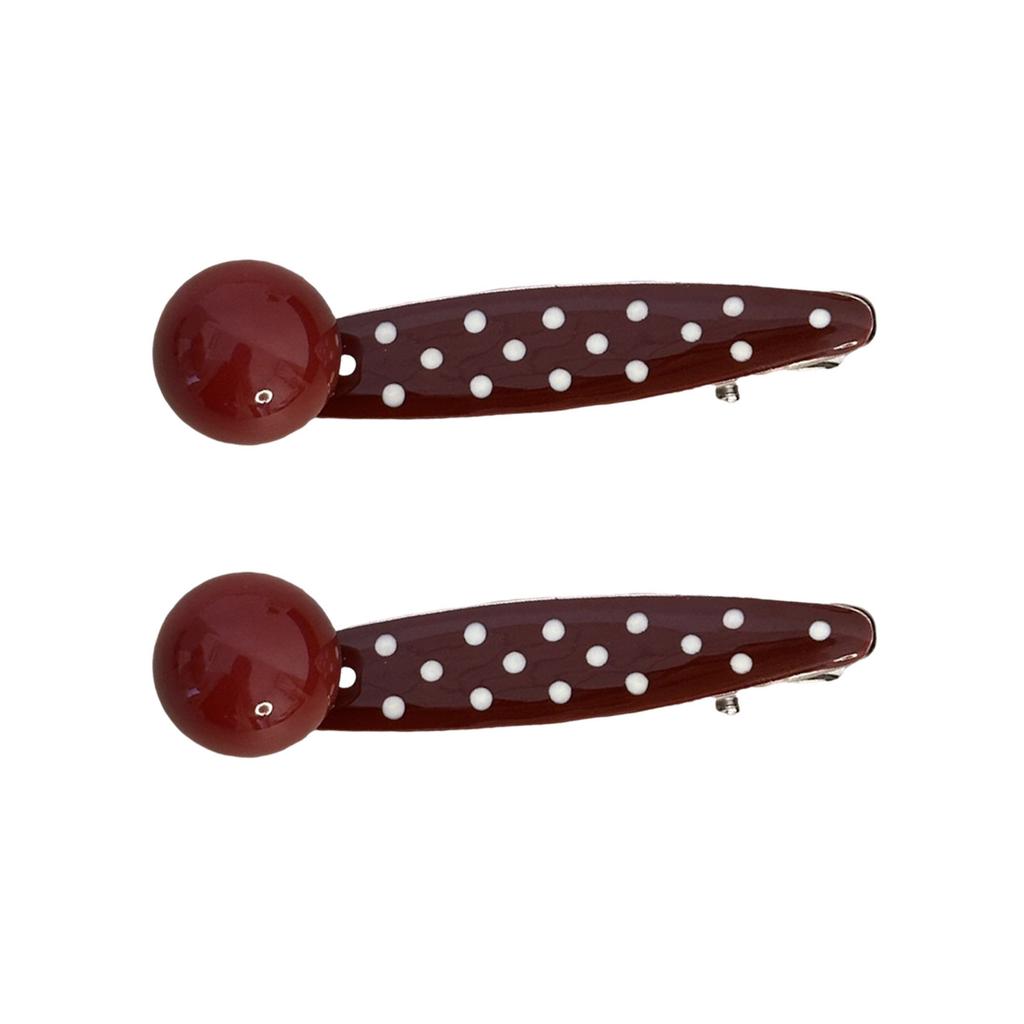 Lovely Polka Dot Heart Hair Clip Durability Alloys Hairpins Sweet Styles Hairpin for Women and Girls