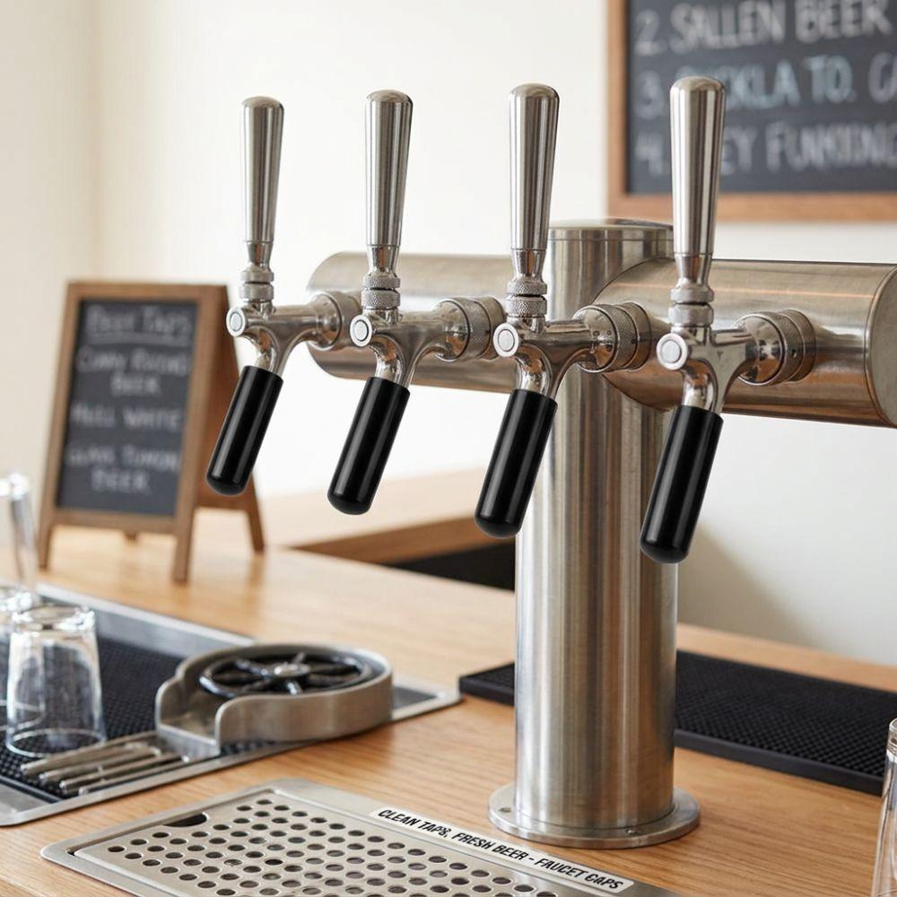 20pz Tappo Copri Spruzzatore Nero in PVC per Rubinetto Birra Tappo Durevole per Rubinetto Birra Bar
