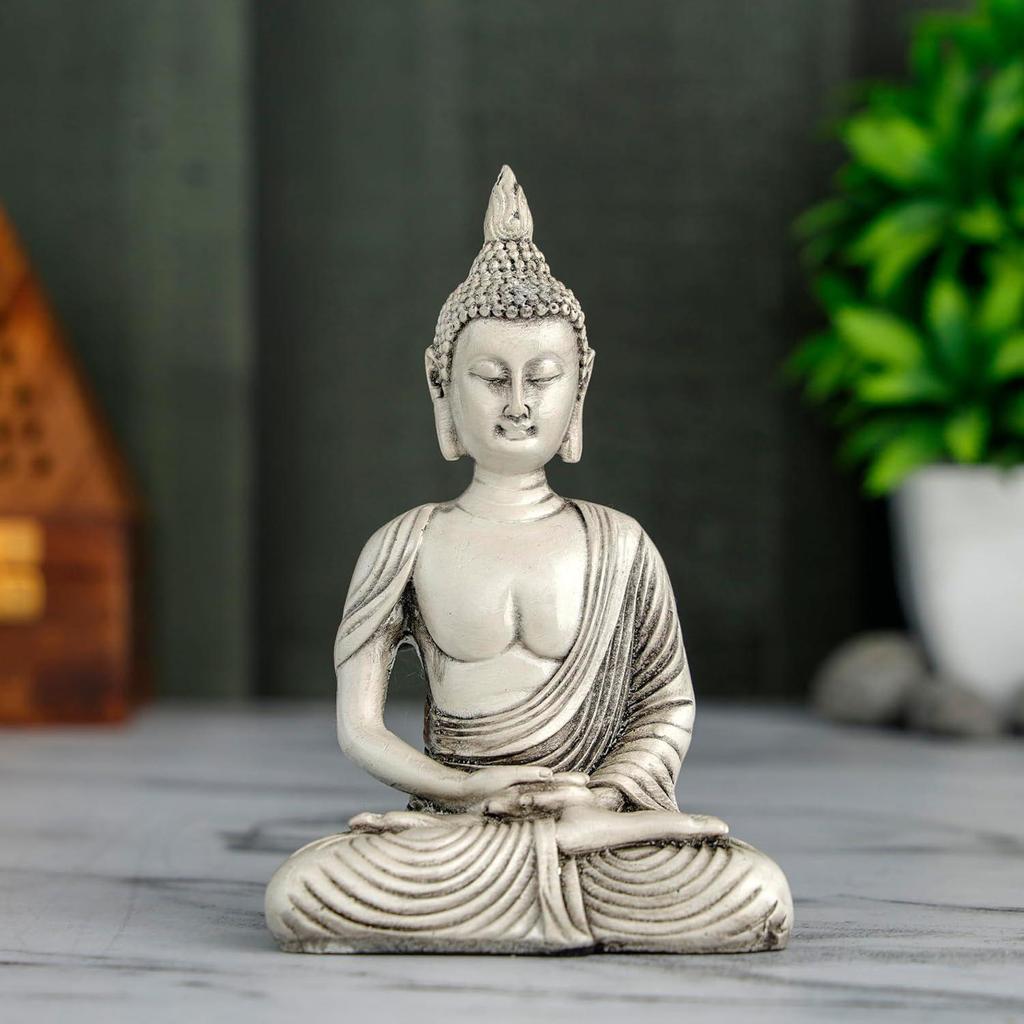 New Sitting Meditating Buddha Statue Showpiece Idol Home Decor Items for Living Room and Gifts