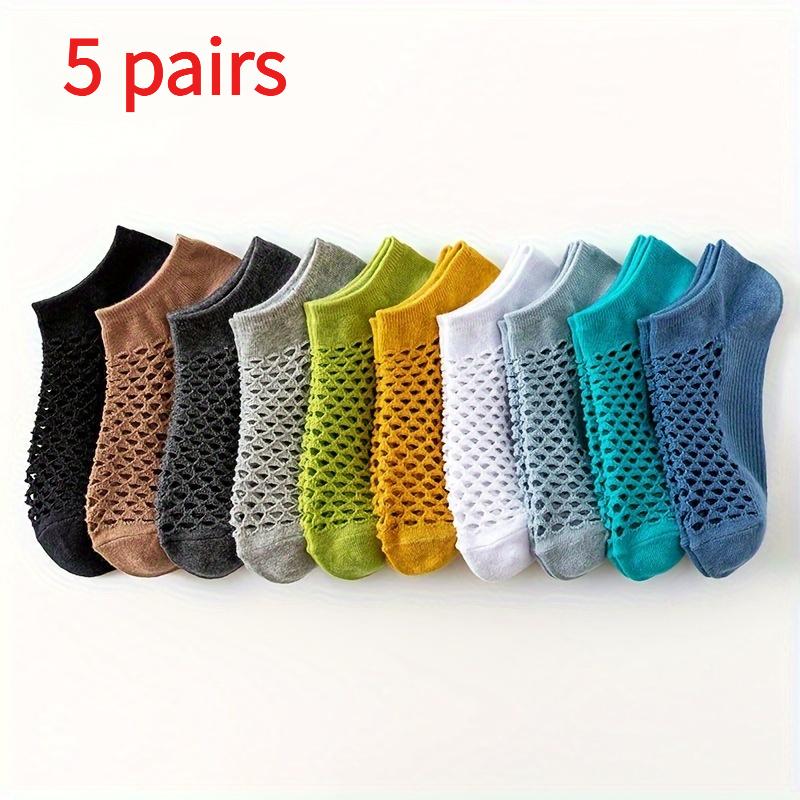 

5Pairs Random Color Unisex Hollow Breathable Socks one-size