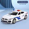 Großer Polizeibus Pull-Back-Fahrzeug Modell eines simulierten Polizeiautos mit Lichtern Musik Trägheitsauto Spielzeug für Kinder Geburtstagsgeschenk