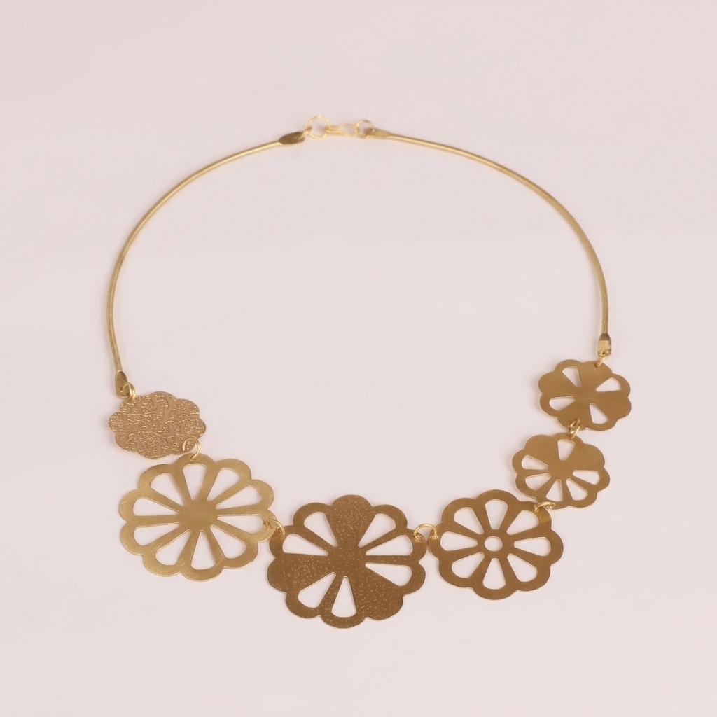 Alma Floral Handmade Brass Neckpiece
