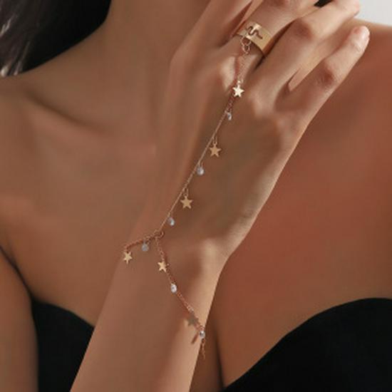 High-End Fashion Metal Chain Finger Bracelet for Women