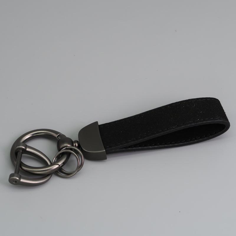 Customizable Microfiber Suede Car Keychain - Laser Engraved Logo Gift