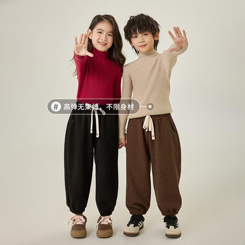 Korean Style Unisex Kids Half Turtleneck Autumn Winter Warm Knit Sweater Top