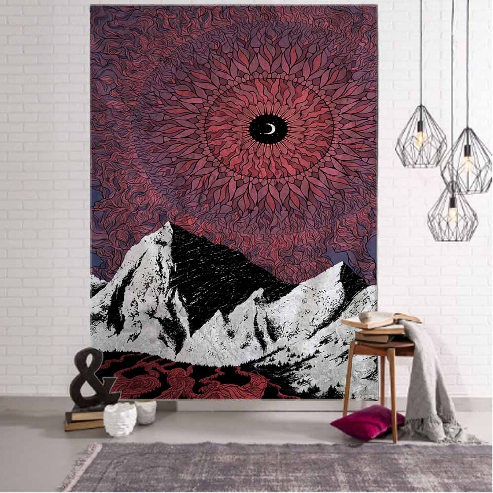 Sun and moon dream planet tapestry wall hanging bohemian mandala psychedelic hippie aesthetics home room wall decoration