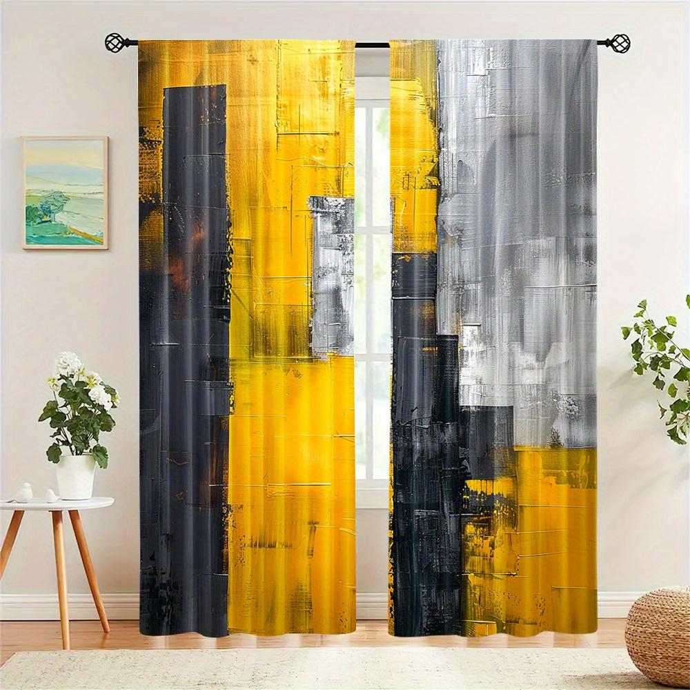 

Комплект из 2 предметов, элегантный ретро-дизайн деревянных дверей, шторы с карманами на штанге, цифровая печать для гостиной, спальни, кухни, окна, домашний декор 140W160H(CM)55x63in&Rod Pocket