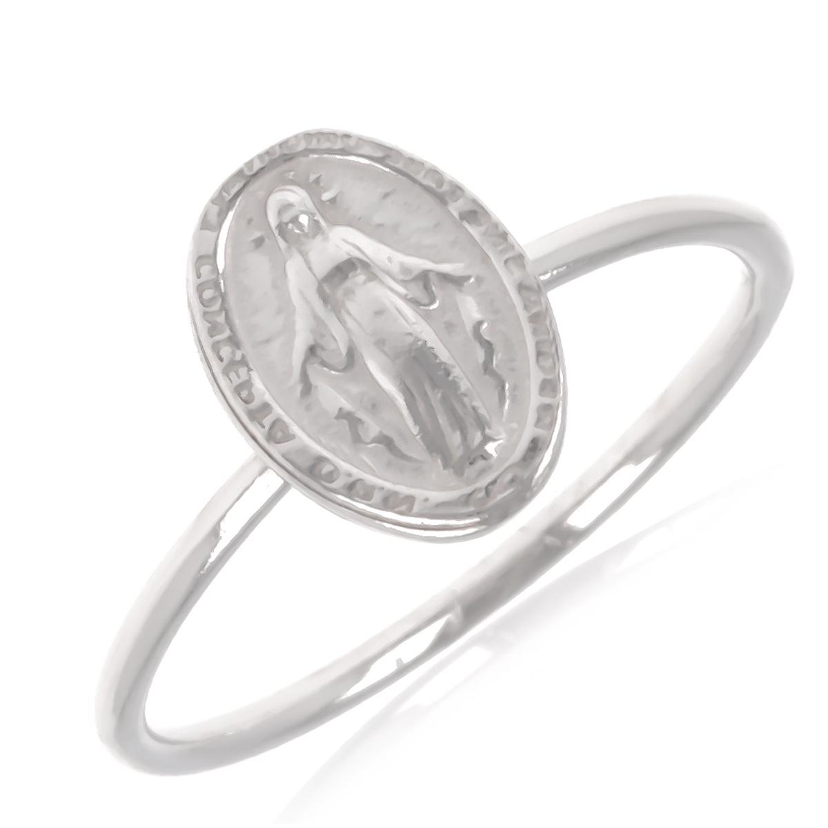 

Серебряное кольцо Богородица серебро (родий) - 10х7 мм