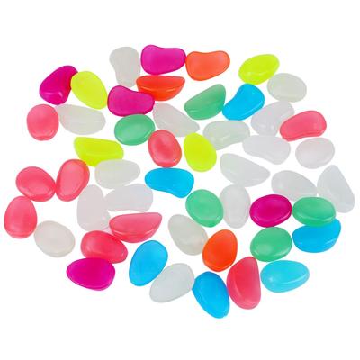 50pcs Glow In The Dark Artificial Luminous Pebbles Stone Aquarium Fish  Decor