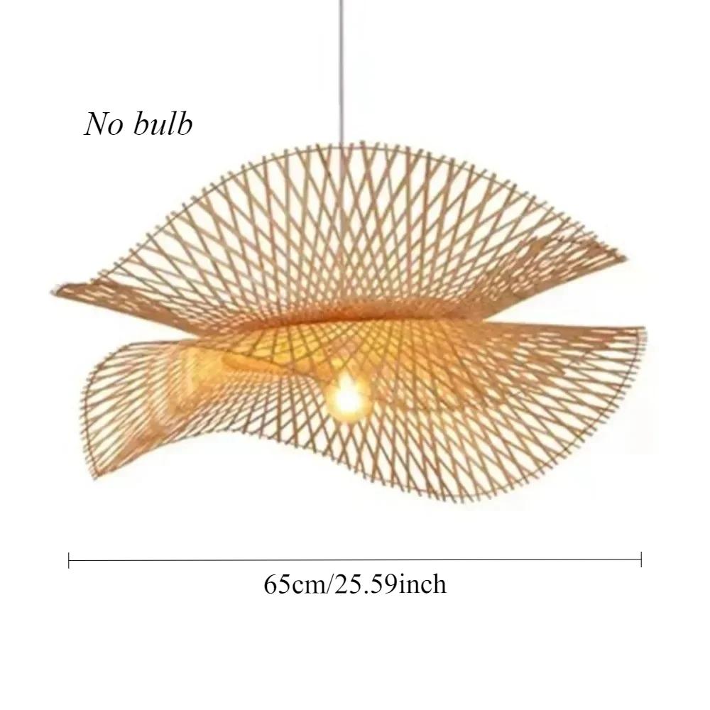 Dia.45CM Modern Bamboo Handmade Wicker Rattan Lighting Chandelier Lamp Fixture Restaurant Dining Room Bedroom Teahouse