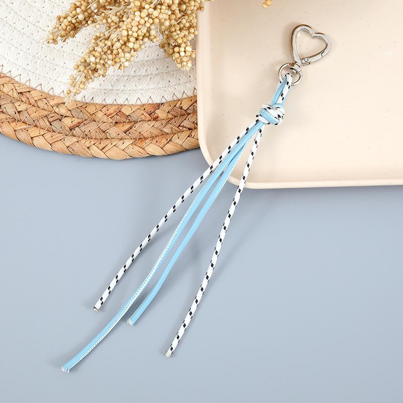 New Braided Leather Rope Keychain Pendant Simple Versatile Miu Style Bag Charm Accessories Short Phone Lanyard Pendant