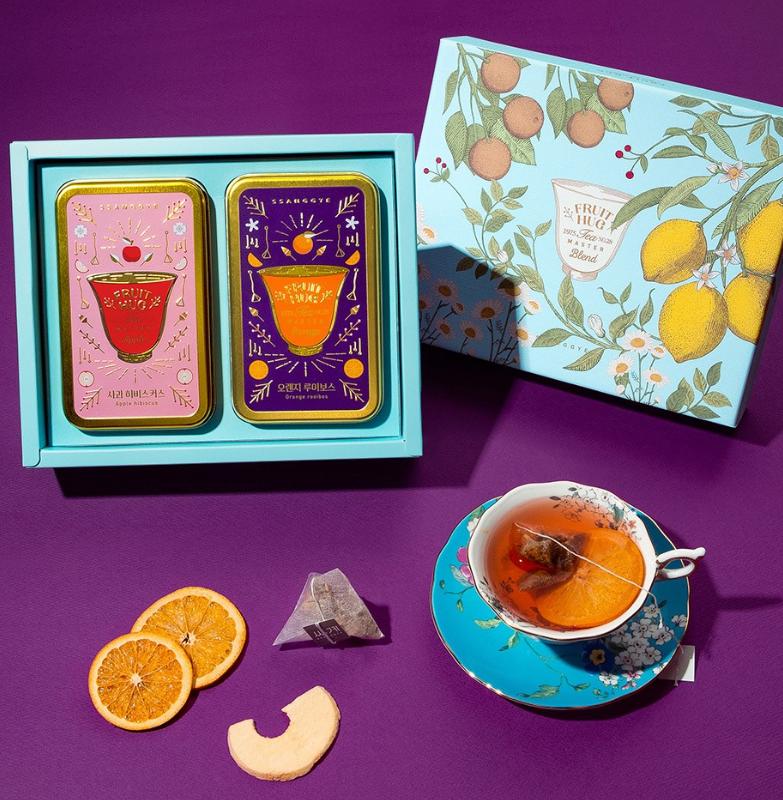 Ssanggye Fruit Hug Apple Hibiscus Tea Can