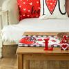GEEORY Valentine's Day Table Runner 13 x 72 Inch, Red Hearts Polka Dots Decorative Farmhouse Table Decoration for Kitchen Dinning, Indoor Outdoor