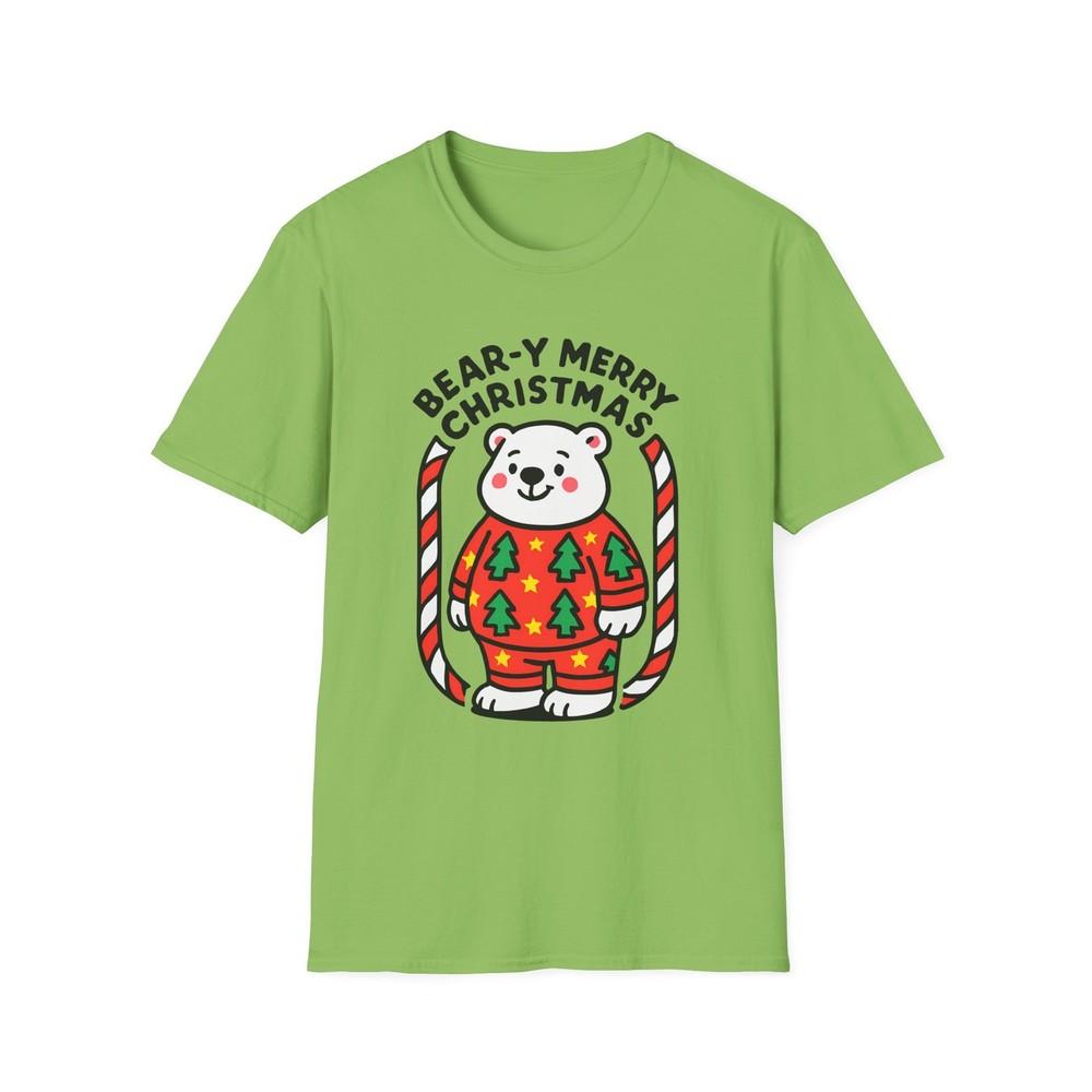

Unisex Softstyle T-Shirt Funny Polar Bear Christmas Pajamas Holiday Graphic Tee S