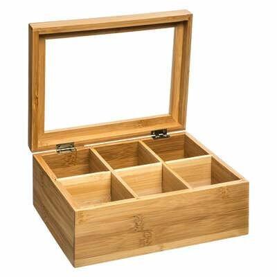 TEA BOX 22x16 BAMBOO 6 compartments