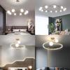Nordic Creative Simple Ring Chandelier Red Bean Bubble Lamp for Living Room Bedroom Pendant Light LED Indoor Lighting Decor