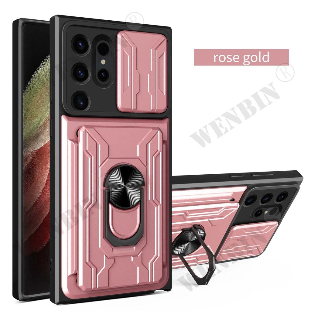 Hoesje Voor Samsung S2 S24 Ultra A6 A G Standaard Ring Camera Militaire Kwaliteit Kaartsleuf Cover Coque Capa Fundas
