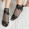 Women Lace Transparent Boat Socks, Lolita Style Invisible Ankle Socks, Summer Thin Non-slip Low Cut Short Socks