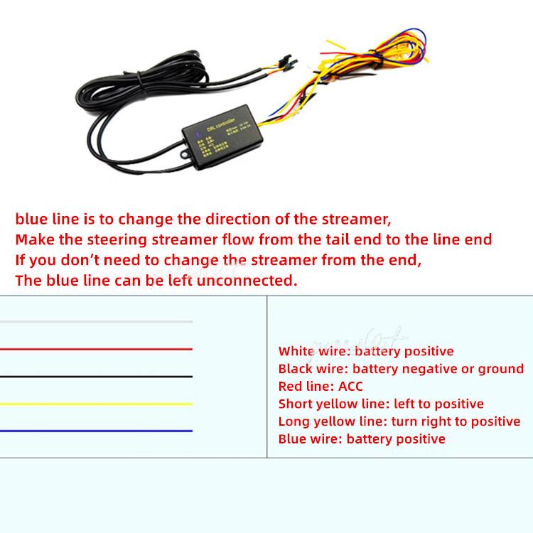

Автомобильные дневные ходовые огни DRL, водонепроницаемые, универсальные, постоянного тока 12 В, светодиодные, автоматические фары, последовательный указатель поворота, желтый, дневной свет, белый 34.5CM
