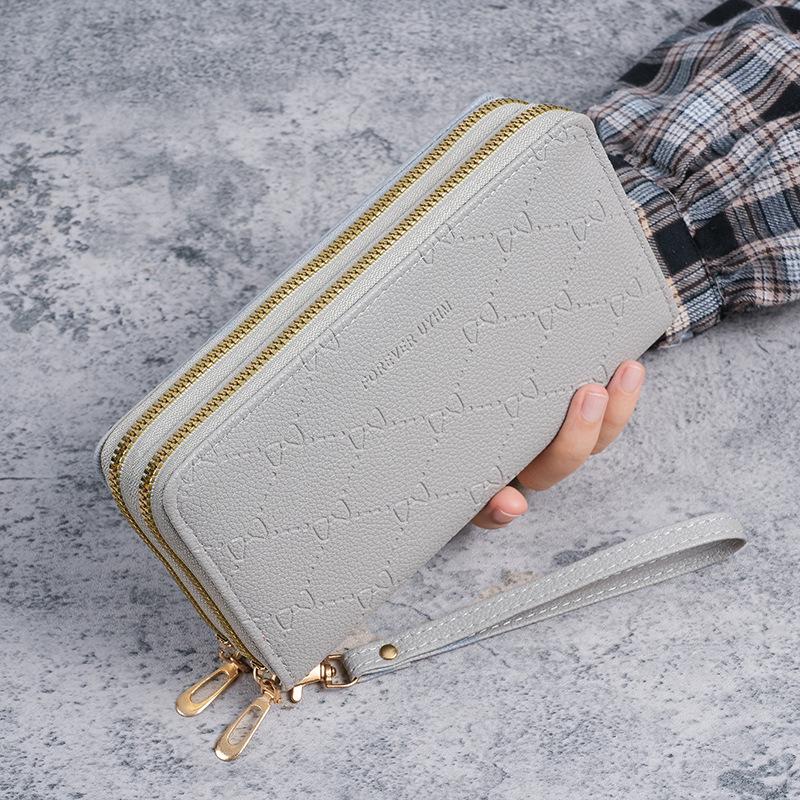 Women's Double Zipper Clutch Wallet: Large Capacity, Multifunctional Phone & Coin Bag