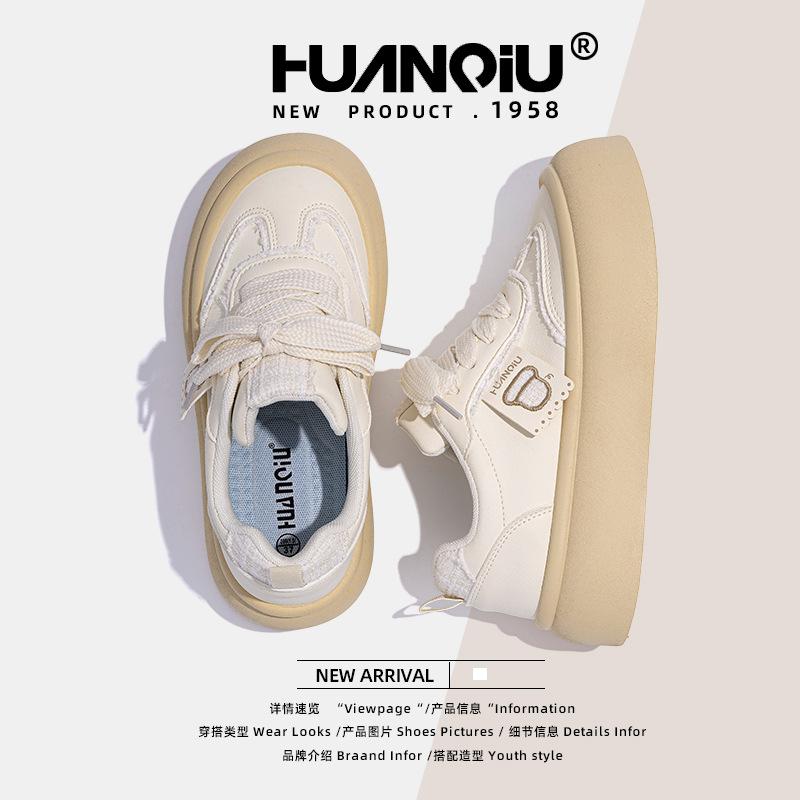 Global platform big head board shoes women's spring ZHQ5863 new niche shoes women's height increase versatile white shoes women