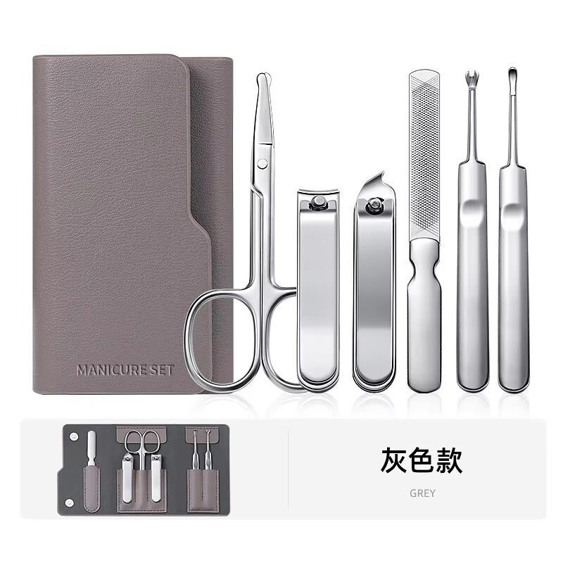7Pcs Cuticle Remover Dead Skin Pusher Surgical Grade Stainless Steel Nail Art Manicure Tools Scraper Nail Cleaner Trimmer