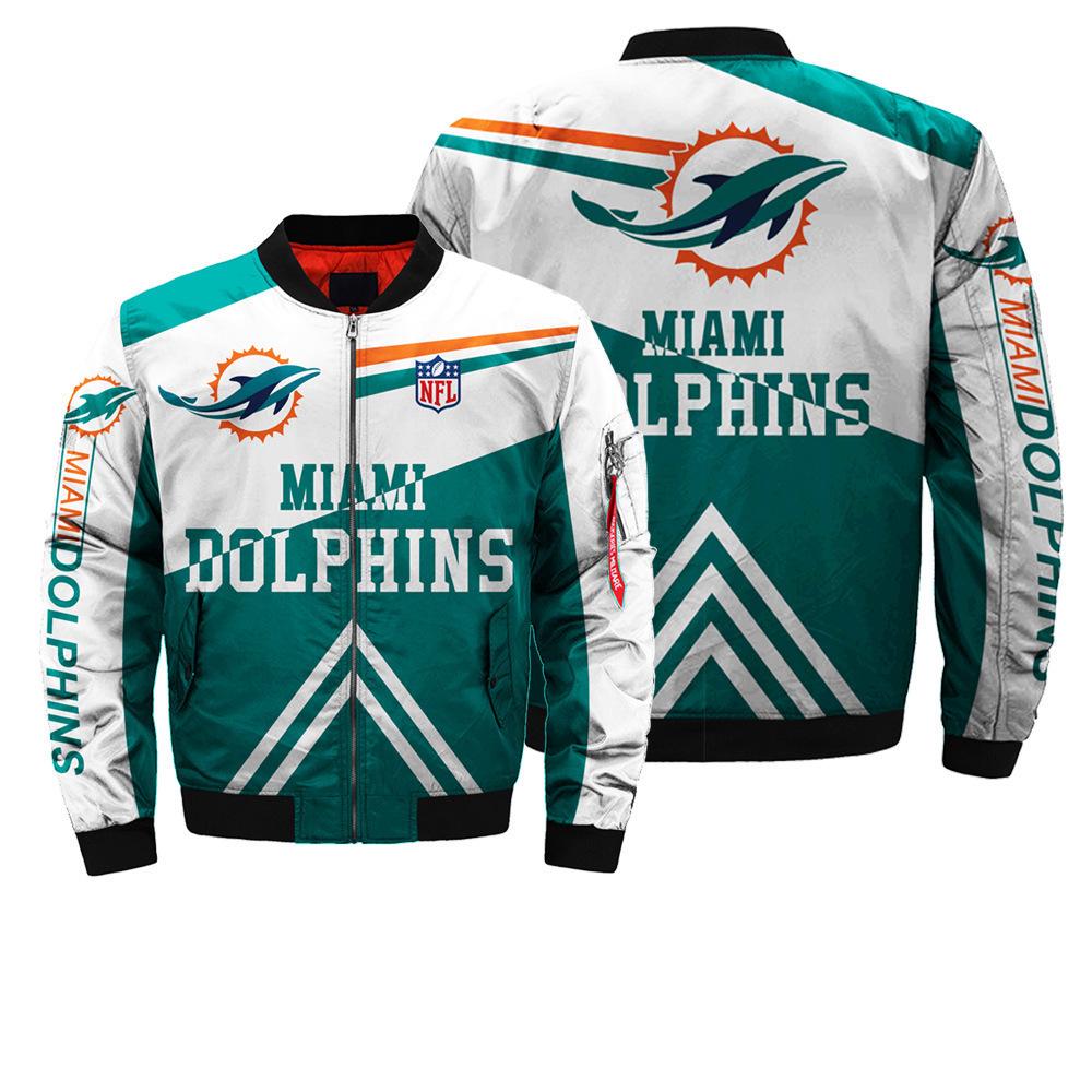 Men's 3D Dolphin Print Zipper Jacket NFL Flight Suit