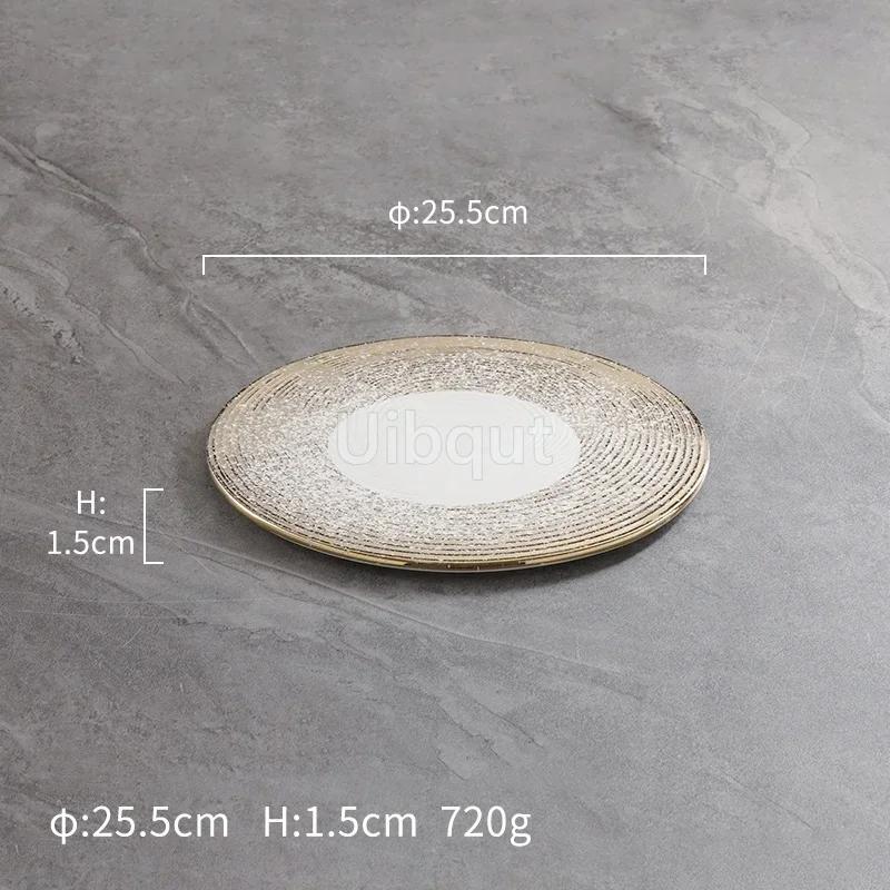 round  ceramic Flat Western dishes steak plate ceramic tableware sushi tray creative tableware Western restaurant hotel tray