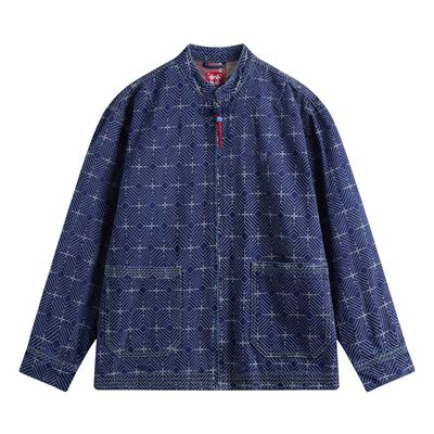 Li Ning Serie Prosperidad Diaria Año del Zodiaco Chino Americana Vintage Holgada Versátil Cómoda Casual Sencilla Estampado Completo Chaqueta Vaquera AJDV023-1