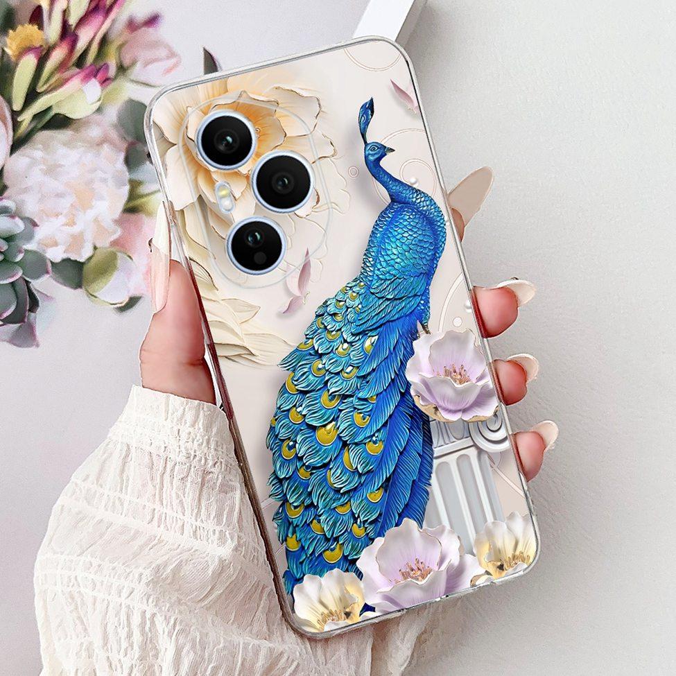 Clear For Honor 400 Pro Case DNP-NX9 Cute Cartoon Cat Fashion Flower Funny Painted Soft Bumper For Honor 400Pro Back Cover Funda