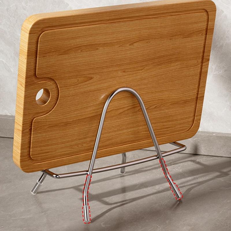 1Pcs Cutting Board Rack Stand Space Saving Stainless Steel Practical Kitchen Organizer Pot Lid Holder Thickened Desktop Rack