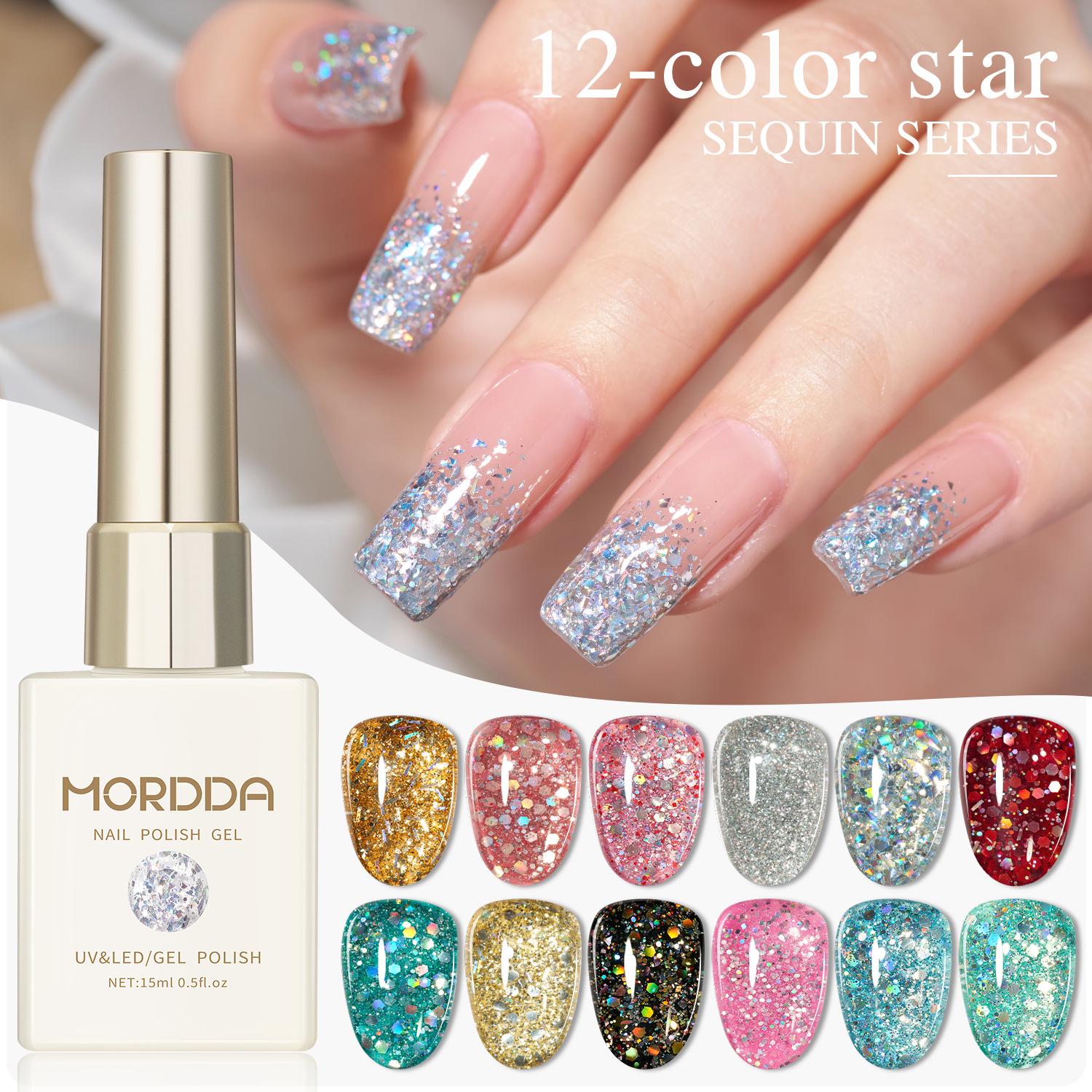 

2025 Glitter Gel Polish Set: Super Flash Crushed Diamond & Cat Eye Nail Art