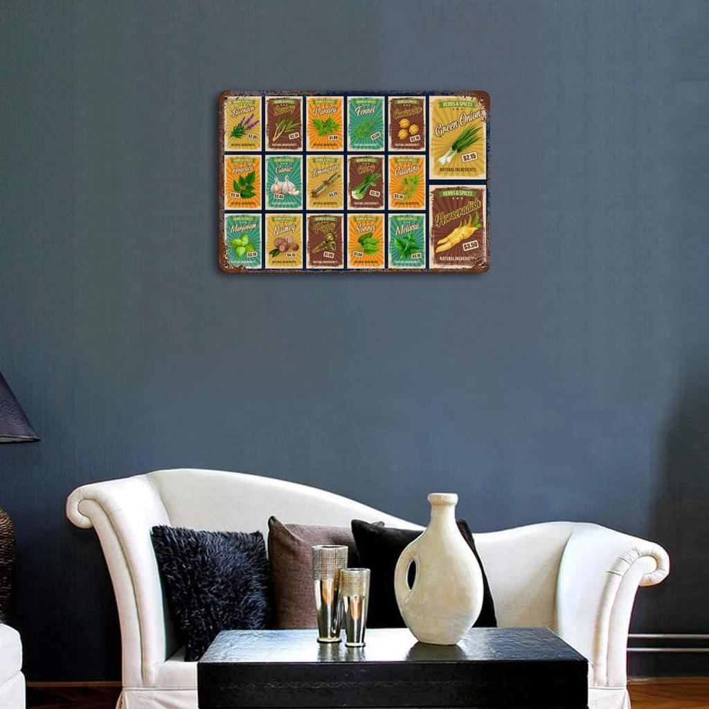 1-Pack Rusty Retro Decor Wall Plate, 20×30cm and 30×40cm, Vintage Metal Hanging for Study, Hallway or Bar