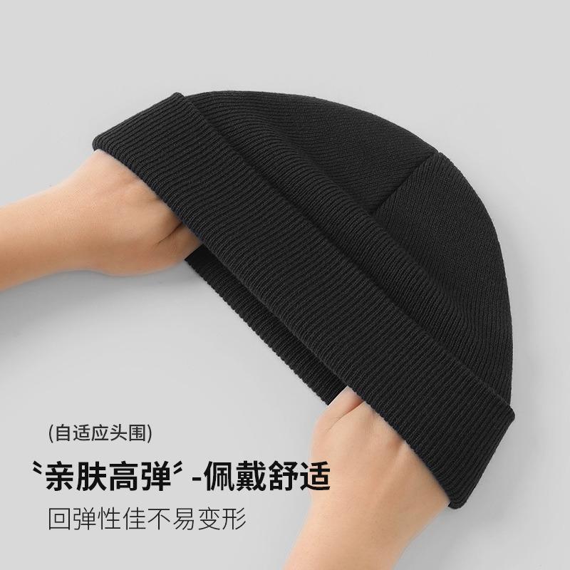 Solid color knitted hat women's O autumn and winter warm and cold-proof versatile high elastic cover cold hat men
