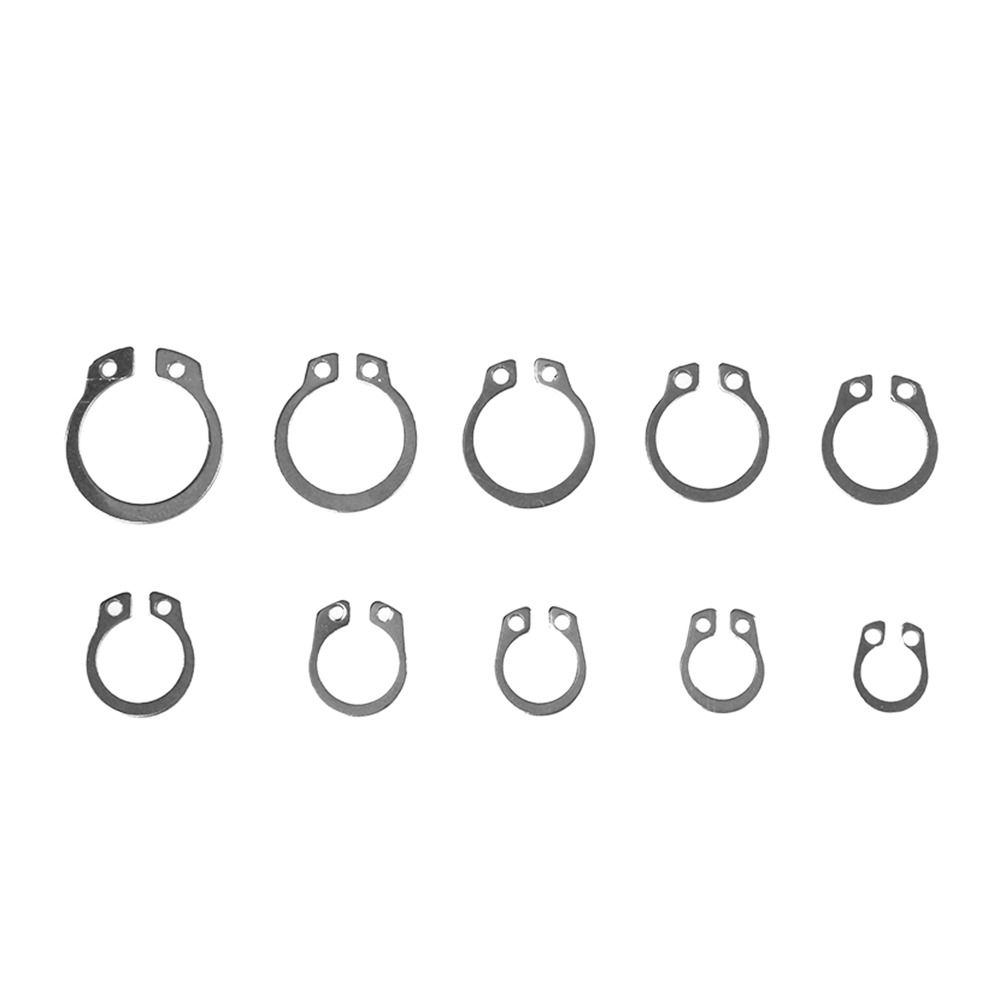 100PCS Durable Holes Shaft Stainless Steel Lock Snap Ring Collar Washer E-type Cir Clip Circlip Set