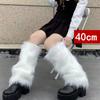 White Black Faux Fur Leg Warmers Boot Covers Goth Solid Leg Socks Punk Jk Knee-Length Hip Hop Hot Girl Fashion Warm Sock Gift