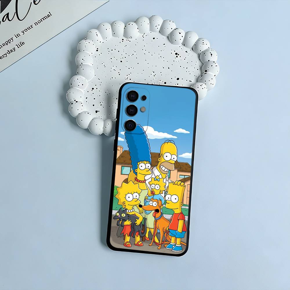 Simpsons-Funny Cartoon Phone Case For Samsung S25,S24,S21,S22,S23,S30,Ultra,S20,Plus,Fe,Lite,Black Soft Silicone