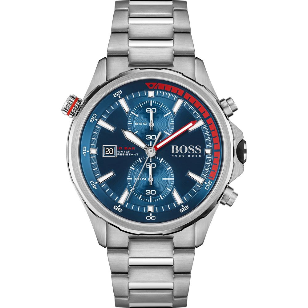 BOSS Globetrotter Blue Dial Silver Metal Men s Quartz Watch 1513823 синий