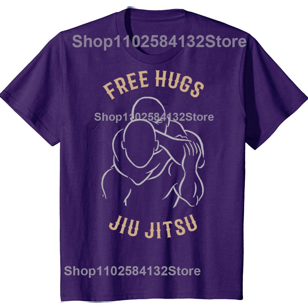 

Jiu Jitsu Free Hugs O Neck Casual Men T-shirts 100% Cotton Youth T Shirt Funny Fighter Tshirt Judo Art Japan Style Tees 4XL