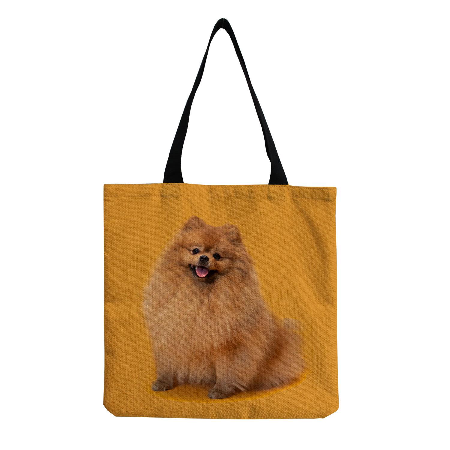 

Women Vintage Linen Tote Bag - Large Capacity Dog Print Shoulder Handbag for Casual & Grocery Shopping KTB hm7363