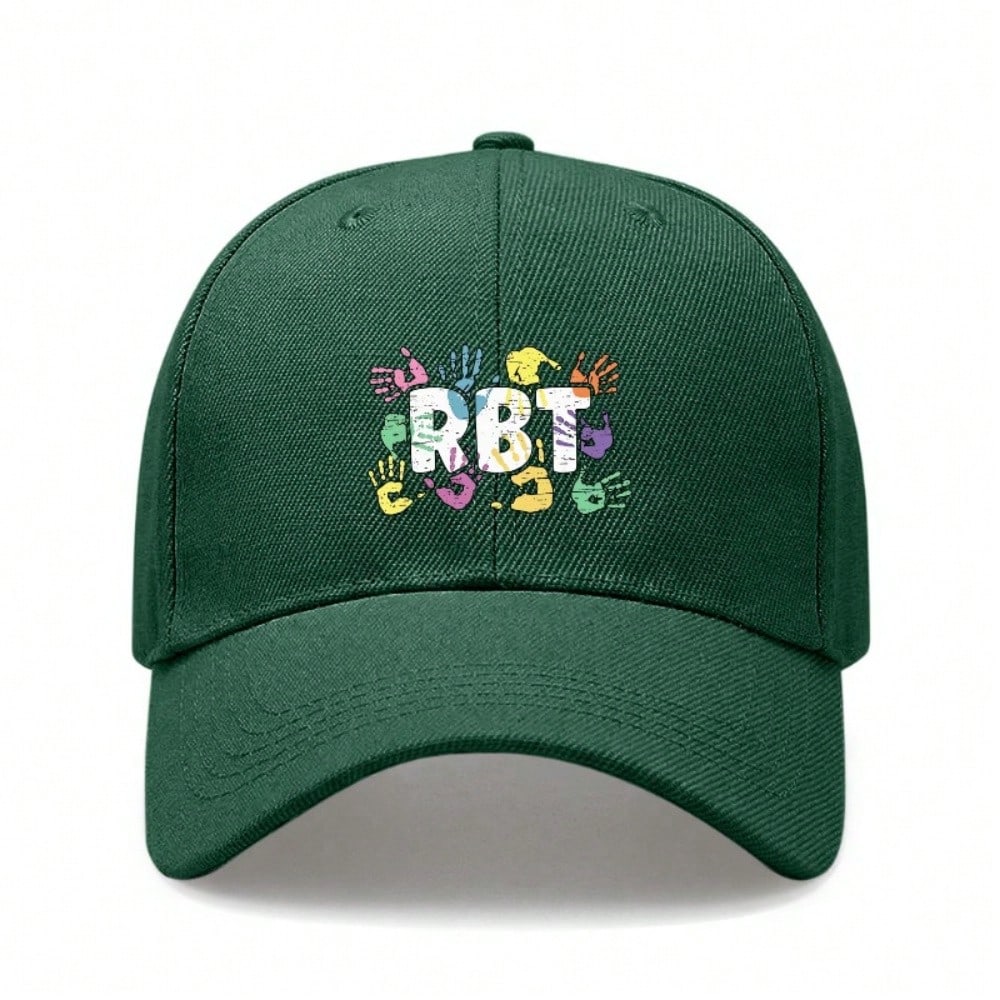 [Rbt Baseball Cap] Unisex Adult Adjustable Breathable Lightweight Casual Daily Wear Printed Letter Cap - Soft Fabric Curved Brim Hat For Gift