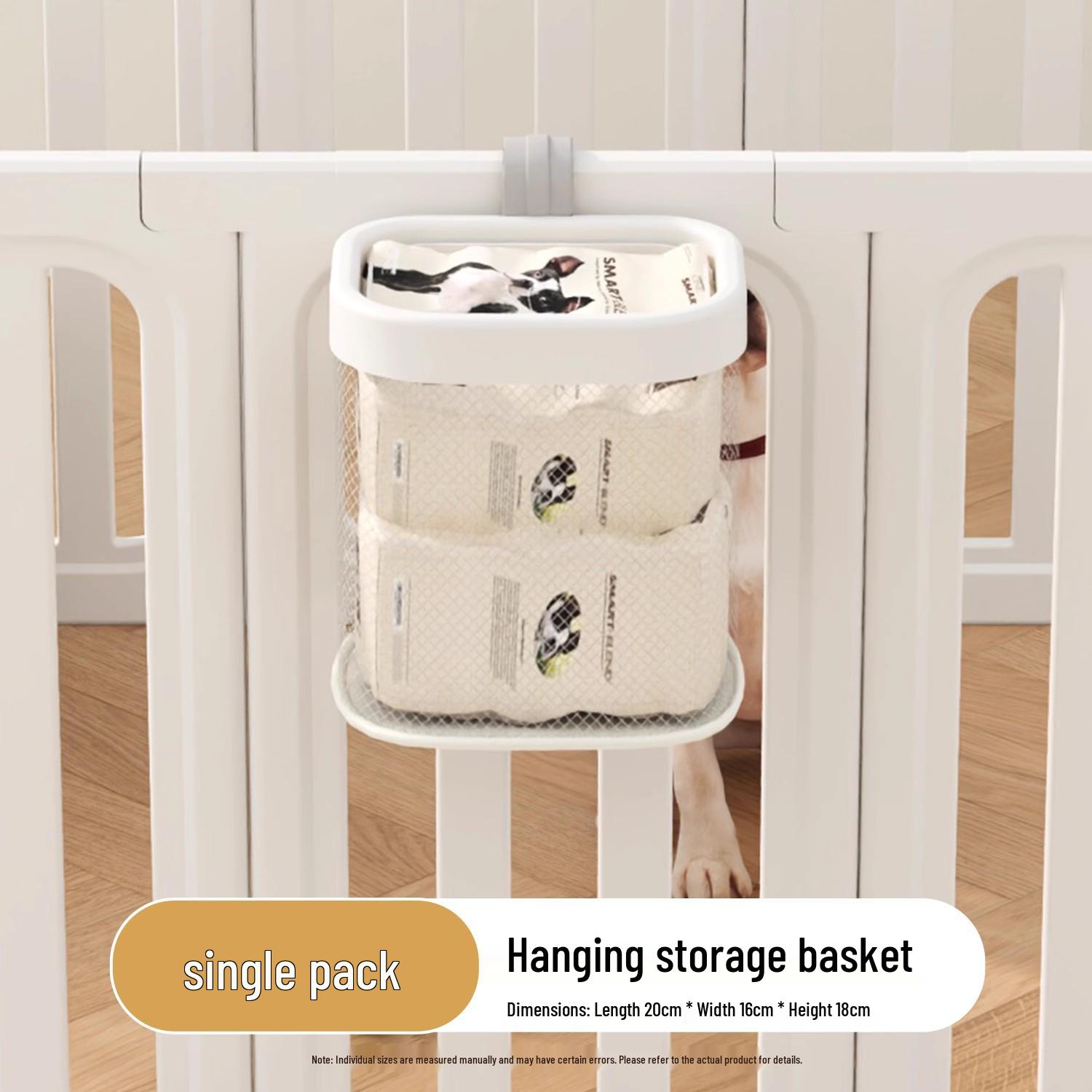 Dog Fence Hanging Storage Basket and Bedside Mesh Organizer