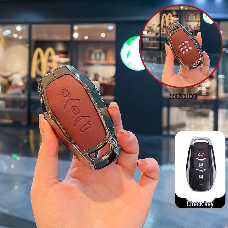 Blue Electric E5plus Key Case for Dongfeng Seres E5 Plug-in Hybrid DE-i Car Key Shell