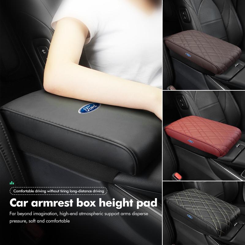 For Ford Car Armrest Box Height Increasing Pad Protective Cover Fiesta Fusion Kuga Ranger Edge Mk7 Mk5 Mk8 Mk4 Mk6