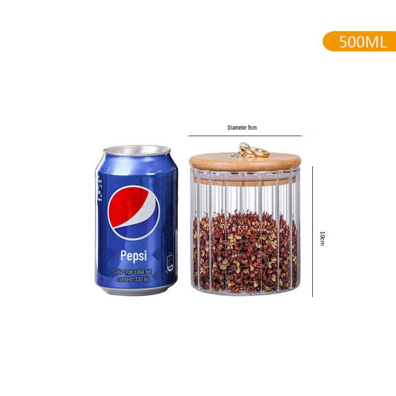 Striped Glass Storage Jar with Lid