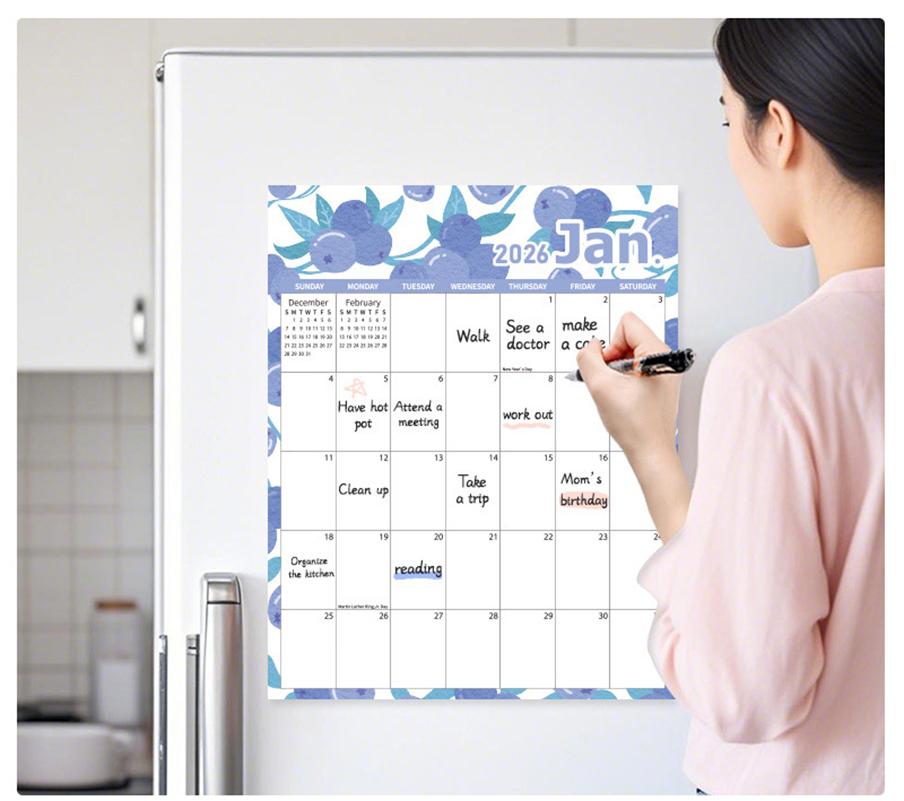 Countdown Calendar Decorative Magnetic Fridge Sticker Magnetic Calendar Orange Monthly Calendar For Kitchens Home Metal Surface